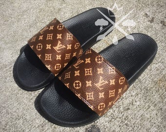 Louis Vuitton Luxury Designer LV Custom Slides Sandals Flip Flops