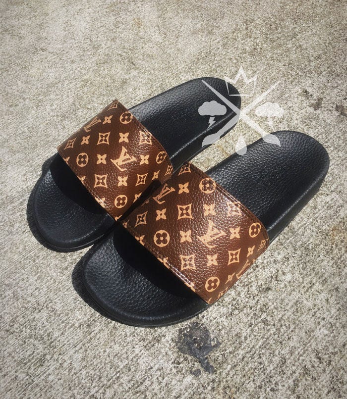 Louis Vuitton Luxury Designer LV Custom Slides Sandals Flip
