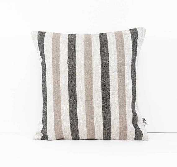 Farmhouse pillows Brown pillows Linen bedding Couch