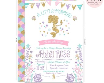 Mermaid Baby Shower Invitation Little Mermaid Baby Shower Invitation Whimsical Mermaid Under The Sea Baby Shower Invite Under The Sea Shower