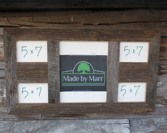 Rustic Barn Wood Picture Collage Frame 11x14 In Center And 4 5x7 Reclaimed Grey Rustic Barn Wood Picture Collage Frame 11x14 In Center And 4 5x7 Reclaimed Grey