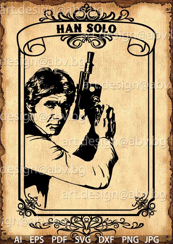 Vector HAN SOLO Star Wars character ai epspdf png dxf