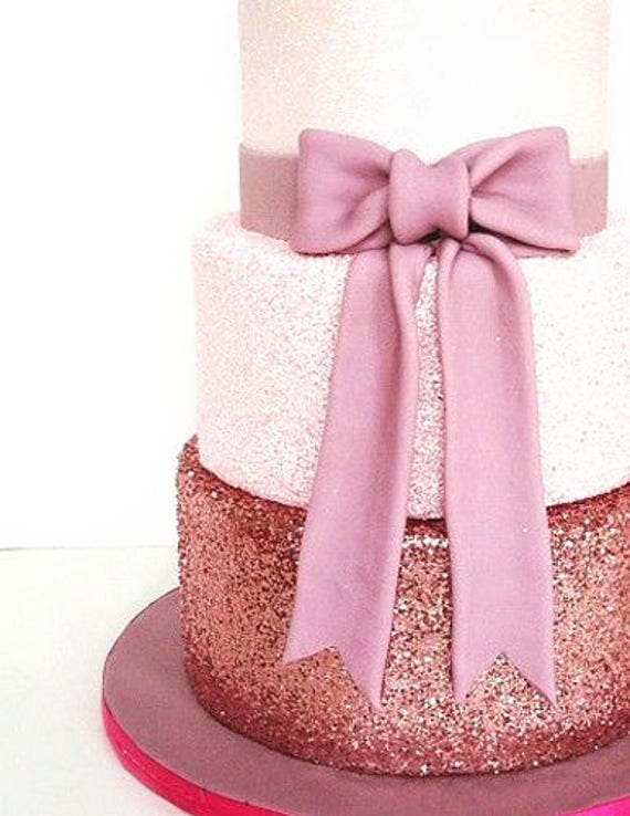 Rose Gold Cake Glitter Fondant Wedding Cake Glitter Edible