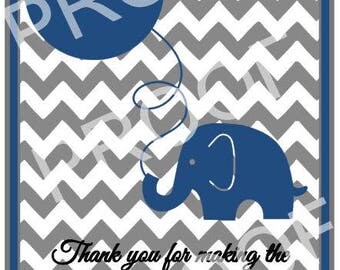 Custom Elephant Baby Shower Favor Card Tag EOS Favor Tag Lip Balm Favor Tag