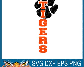Tigers| Vertical SVG| DXF| EPS| Cut File| Mom| Dad| Paw| Silhouette| Cricut| Vector File| Instant Download