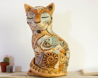 Art deco statue. Cat sculpture. Art deco sculpture. Cat statue. Living room decor. Home decor item