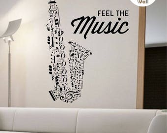 Saxophone Wall Decal Vinyl Sticker Art Decor Bedroom Design Mural school education educational sounds artist musician home decor wall decor