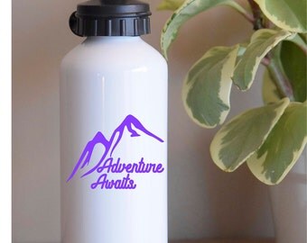 Tumbler decal, water bottle decal, tumbler sticker, water bottle sticker, adventure decal, adventure awaits, mountain decal, bottle decal