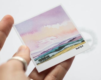 Laptop Sticker, Landscape Vinyl, Cute Landscape Sticker, Cute Decal, Watercolor Sticker, Vinyl Sticker, Waterproof Sticker, Art Sticker,