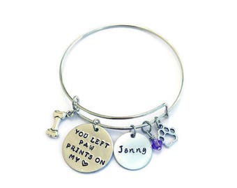 Dog Memorial Bracelet - Pet Memorial Jewelry - Memorial Bracelet - Pet Remembrance - Loss of Pet - Dog Memorial - Pet Sympathy Gift