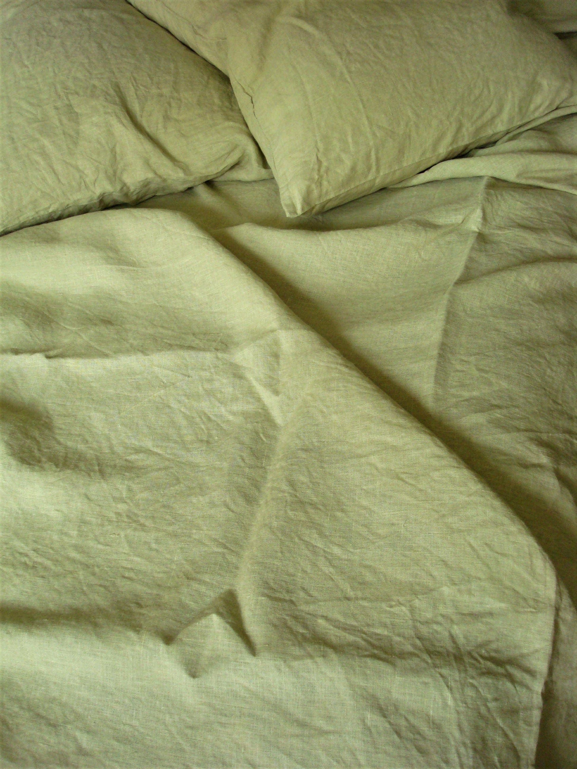 Bed sheets Green linen flat sheet queen linen sheets king full