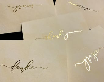 Gold Foil International Thank You Card Set