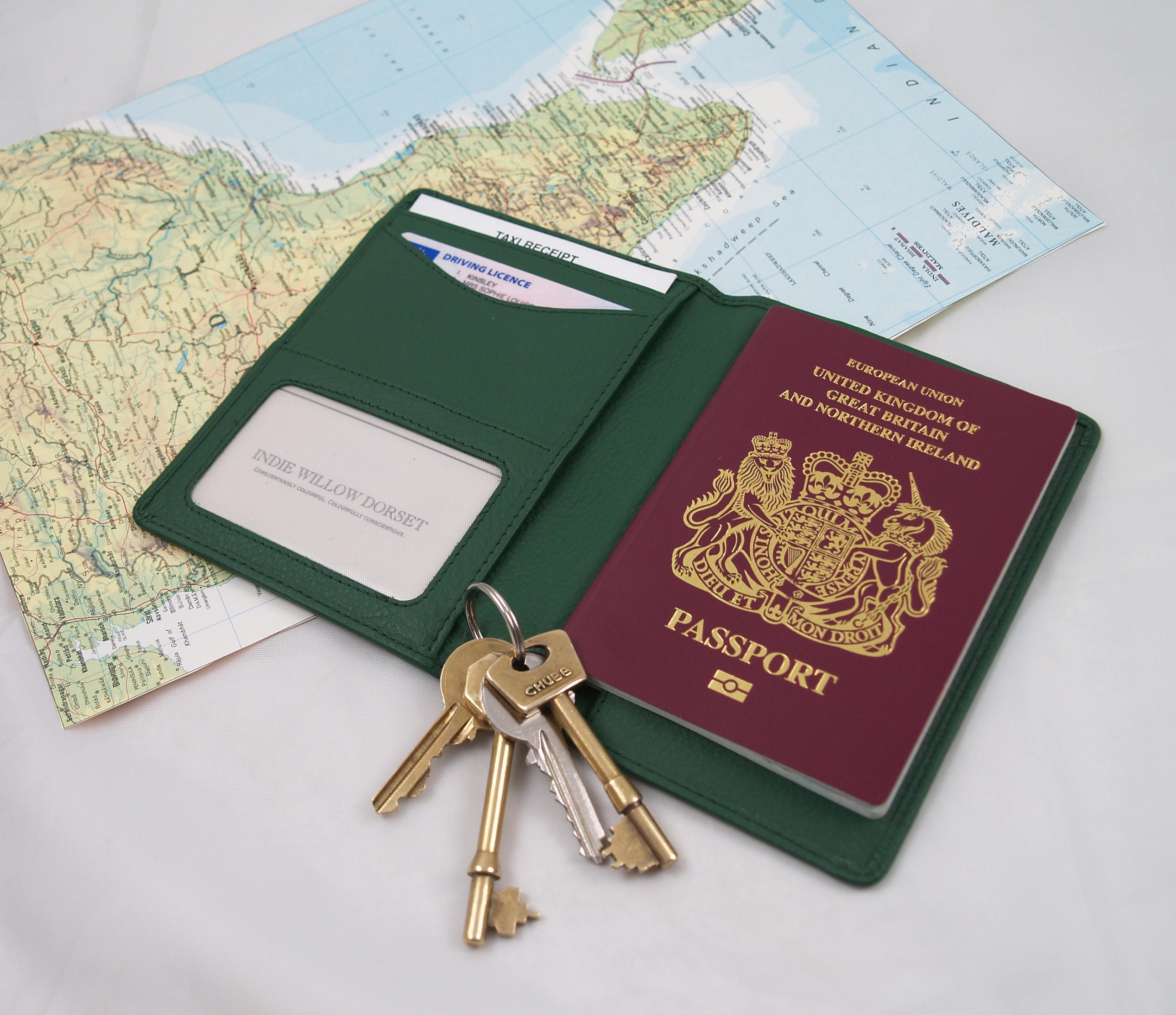 Green Leather Passport Holder Green Passport Cover Green