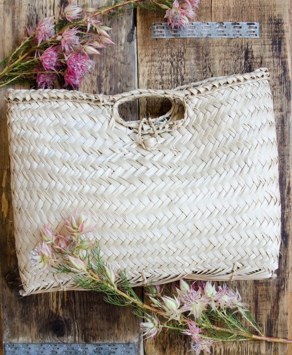 Handwoven Palm Fiber Basket Handbag