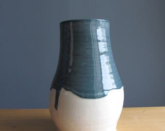 Handmade porcelain vase, blue and white pottery, ceramic vase, home decor