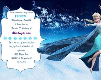 Disney Frozen Birthday Invitation Digital Download Elsa 4x6 and 5x7