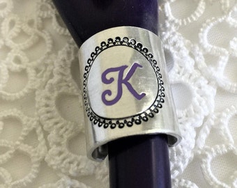 Stethoscope Charm Stethoscope ID Ring, Stethoscope ID Tag, Wide Stethoscope ID Ring, Nurse Gift, Doctor Gift, Personalized Stethoscope Ring