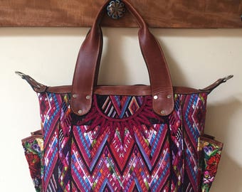 CUSTOM All Huipil Day Bag~Diaper Bag~Overnight Bag~Day Bag~Tote~Guatemala Bag~Huipil Bag