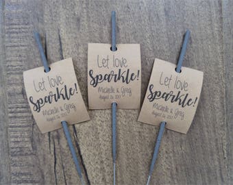 Let Love Sparkle | Sparkler Tags | Wedding Favors | Wedding Favor Tags | Custom Tags | Party Favor Tags