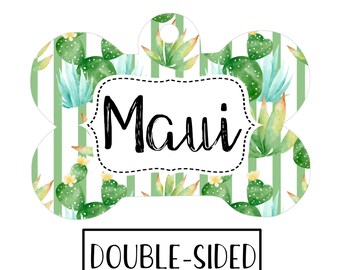 Cactus Dog Tag, Dog Tag Personalized, Dog Tag, Dog ID, Dog Name Tag, Dog tag for Dogs, Dog ID Tags, Custom Dog Tag, Pet ID Tag, Succulent