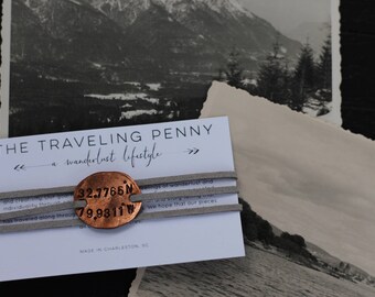 Custom Coordinate Wrap Bracelet, Longitude Latitude Bracelet, GPS Coordinate Bracelet, Sorority Gift, Coordinate Jewelry, Mountain Jewelry