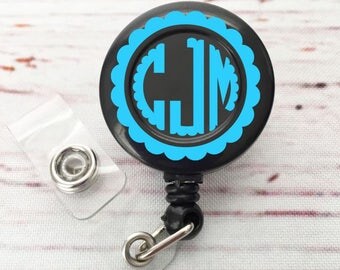 Personalized Badge Reel - Monogram Badge Reel - Retractable Badge Holder - Doctor Badge Reels - Nurse badge Reels - Nurse's Gift - RN Gift