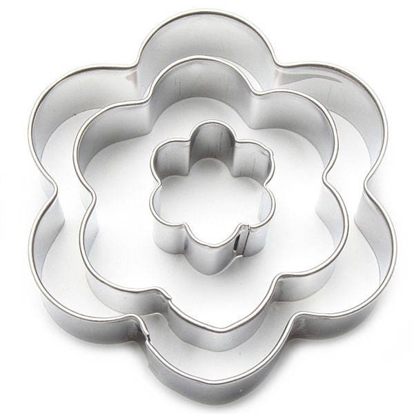 Flower Cookie Cutters Set of 3 Flower Shaped Cutters for