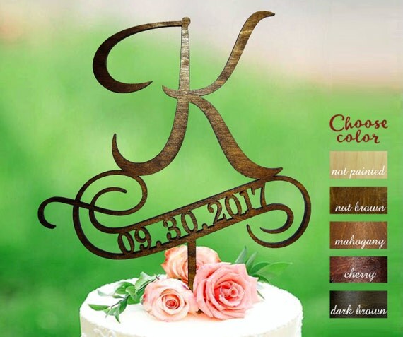 Letter K Cake Topper Rustic Toppers For Wedding Date Letter K Cake Topper Rustic Toppers For Wedding Date