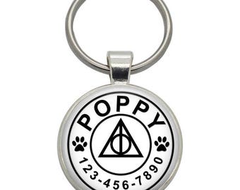 Pet ID Tag - Deathly Hallows ( Harry Potter ) - Pet Tags, Dog Tags, Cat Tags, Dog ID Tags, Cat ID Tags