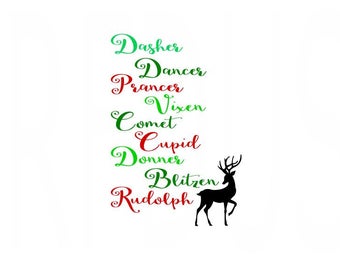 Download Reindeer names svg | Etsy