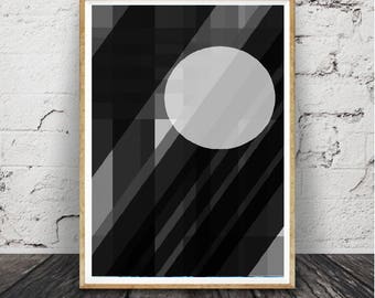 abstrait art collection Geometric Landscape,Circle Art,Geometric Decor Print Prints, Modern Geometric,Printable Geometric Art, , Minimalist