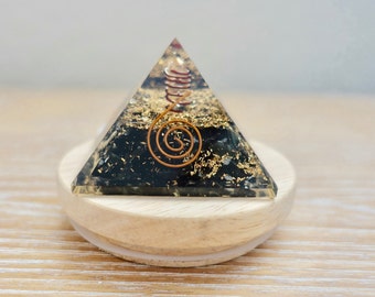 Volcanic Stone Black Tourmaline 50-60mm Orgone Pyramid Healing Present Meditation Reiki Yoga Gift Crystal Natural Quartz Chakra Handmade