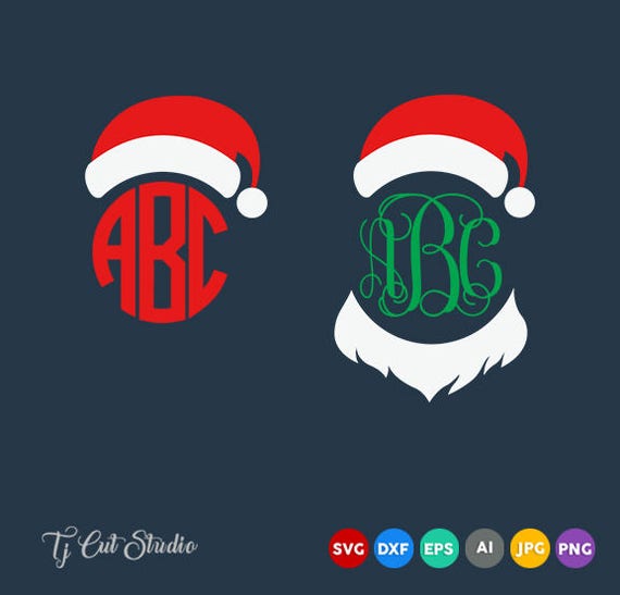 Download Santa Hat SVG Christmas SVG Santa Hat Monogram svg