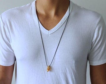 Mens Citrine Necklace Mens Crystal Necklace for Men Citrine Jewelry Healing Crystal Necklace Mens Gift for him Yellow Citrine Quartz Point