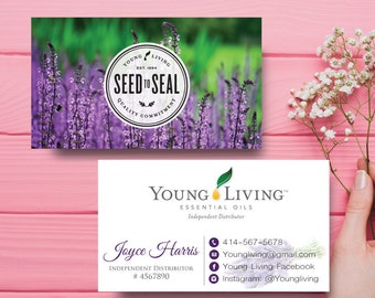 Young Living Business Card, Custom Young Living Business Card, Lavender Young Living, Custom Business Card, Printable Business Card yl93