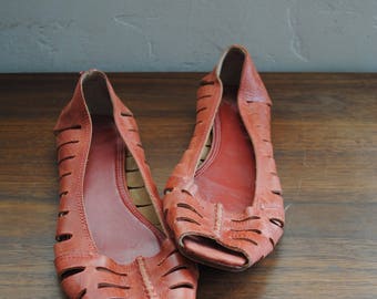 Pretty Frye red leather sandals - slip ons