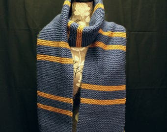 Ravenclaw House Scarf - Blue & Bronze