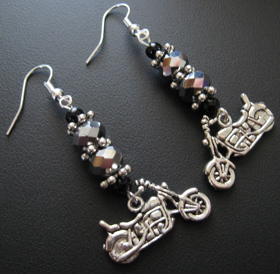Motorcycle Earrings Motorcycle Jewelry Biker Earrings Biker