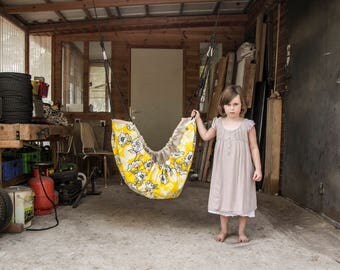 Baby Hammock Swing - Zaza Nature - Yellow Flowers New Collection . Limited Edition Natural Cotton Hammock and Swing