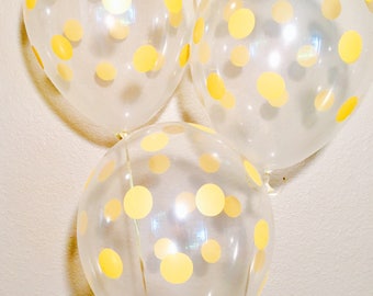 Gold Dot Latex Balloons, Gold Dot Balloon, Confetti Look Balloon, Gold Dot Decoration, Bridal Shower Balloon, Gold Dot, Gold Baby Shower