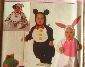 Infants Halloween Costumes: Bunny, Mouse, Dinosaur, Puppy Sizes S M L XL Butterick Pattern 3050 UNCUT Vintage 1990s