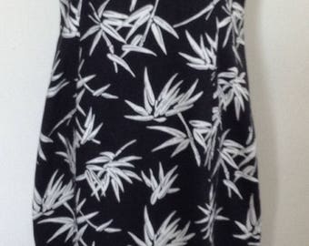 Sleeveless dress black and white bamboo with jacket