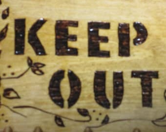 wood burned signs, pyrography, Keep out signs, , signs for girls room, butterflies, butterfly