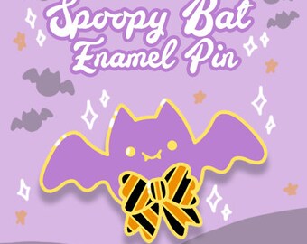 PREORDER Spoopy Bat Enamel Pin - Cute Halloween Enamel Pin