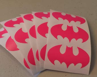 15 Pink Batman Stickers for Birthday Invitation, Baby Showers, Planners, Labels or Decorations