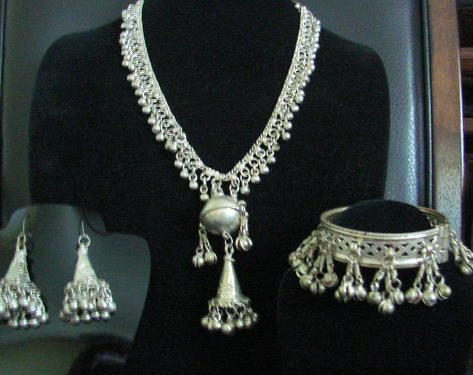 Vintage Boho Kuchi Tribal Statement Parure / Necklace / Bracelet / Earrings / Jewelry / Jewellery