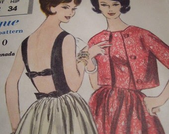 Vintage 1960's Vogue 4248 Dress and Jacket Sewing Pattern, size 12, Bust 32