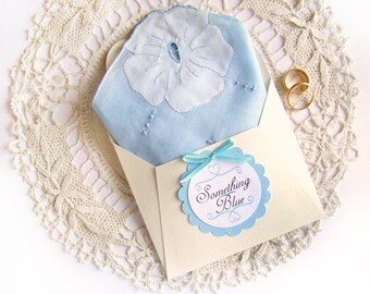Something Blue, Vintage Handkerchief, Gift for Bride, Wedding Hanky, Something Old, Bridal Shower Gift, Wedding Keepsake, Wedding Gift