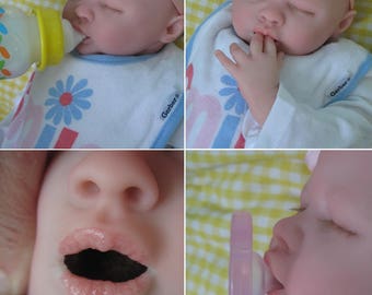 OPEN MOUTH reborn girl, Holds full Soothie pacifier, Faux formula bottle, ready to ship!, reborn baby gir