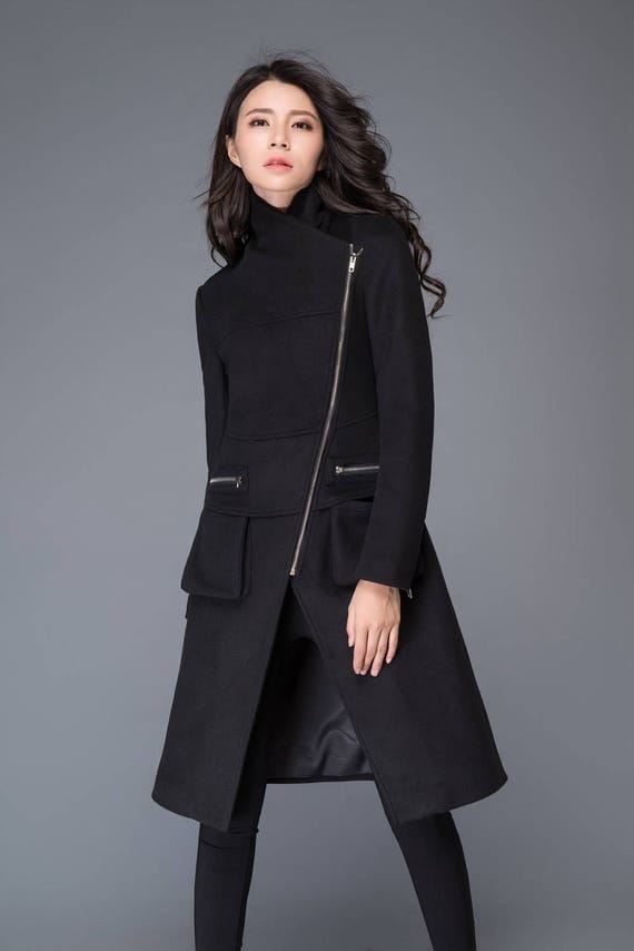 Wool coat coat jacket Asymmetrical coatwinter coatwool